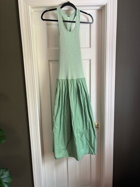 Free people Light Green Ribbed Tank dropped waist dress